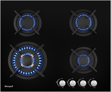 Газовая варочная панель WEISSGAUFF HGG 640 BG NANO GLASS