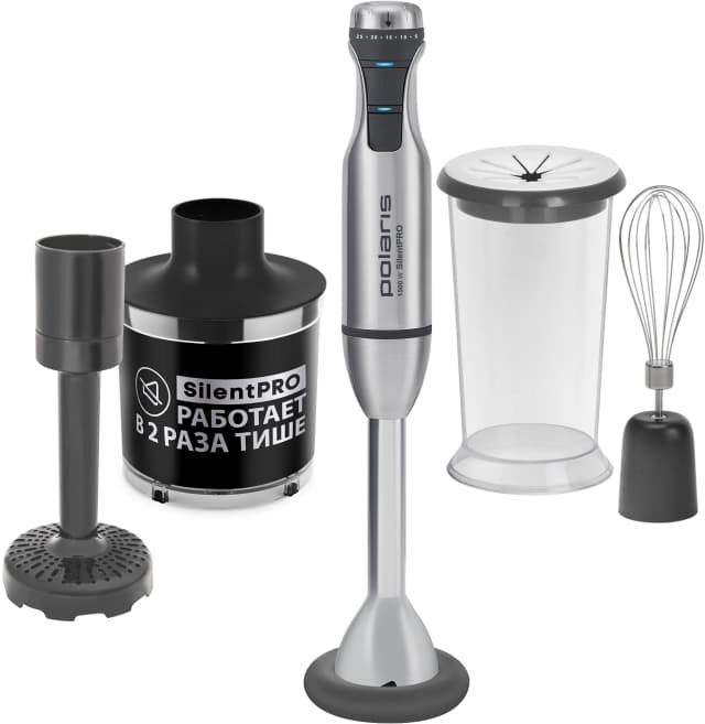 Блендер погружной Polaris PHB 1583L Silent серебристый