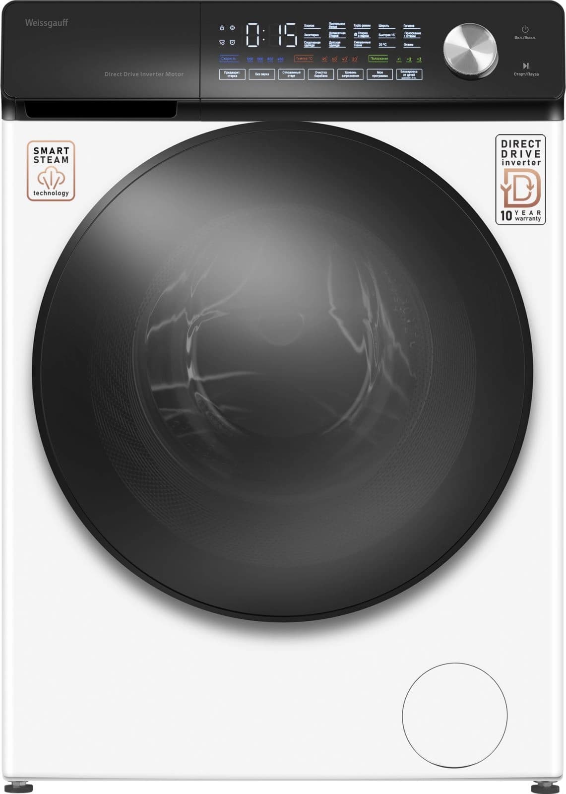 Стиральная машина Weissgauff WM 45126 Steam Direct Drive белый