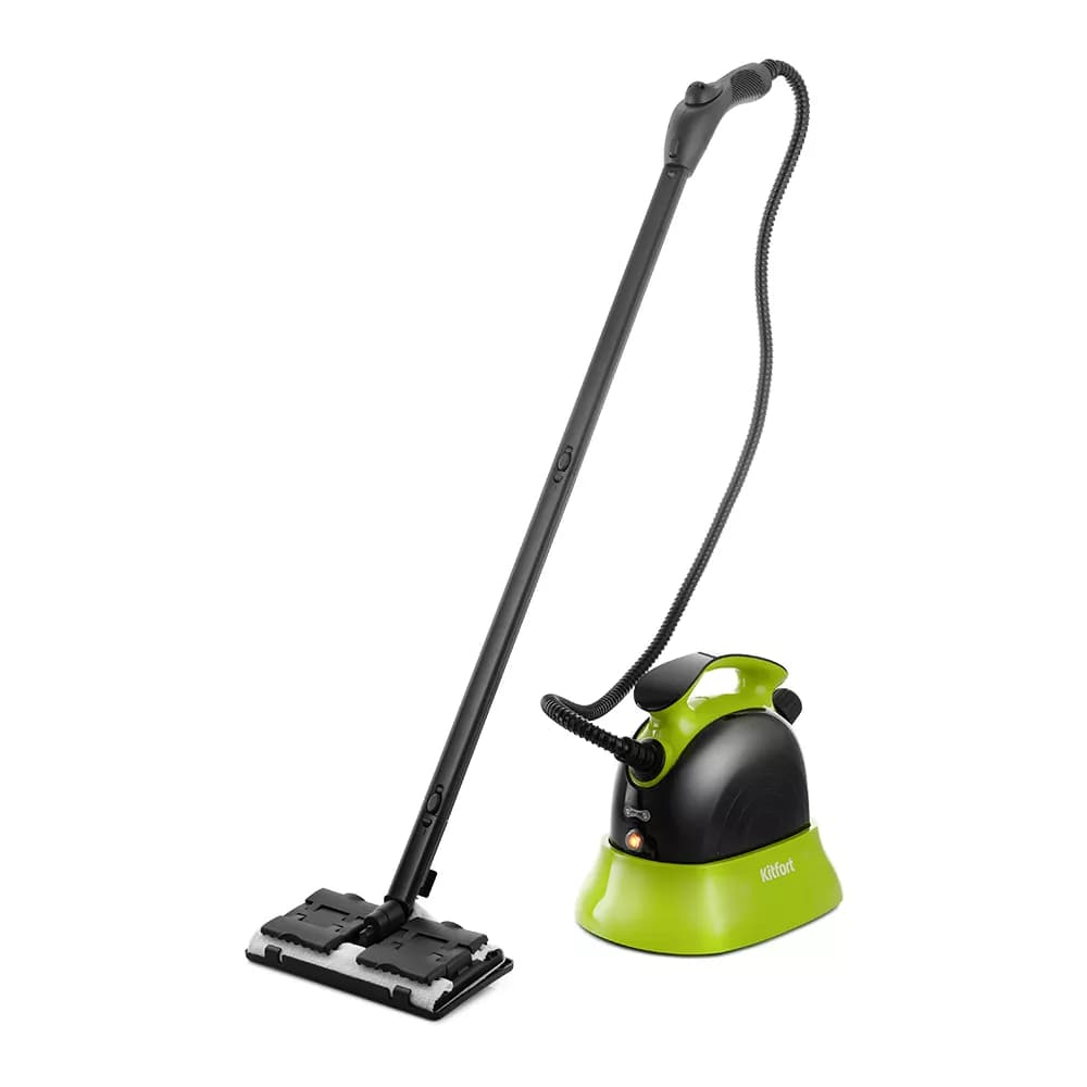 Пароочиститель напольный Kitfort КТ-9102-2 1500Вт черный/салатовый