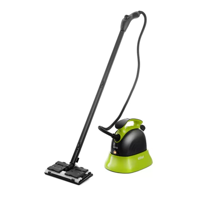 Пароочиститель напольный Kitfort КТ-9102-2 1500Вт черный/салатовый