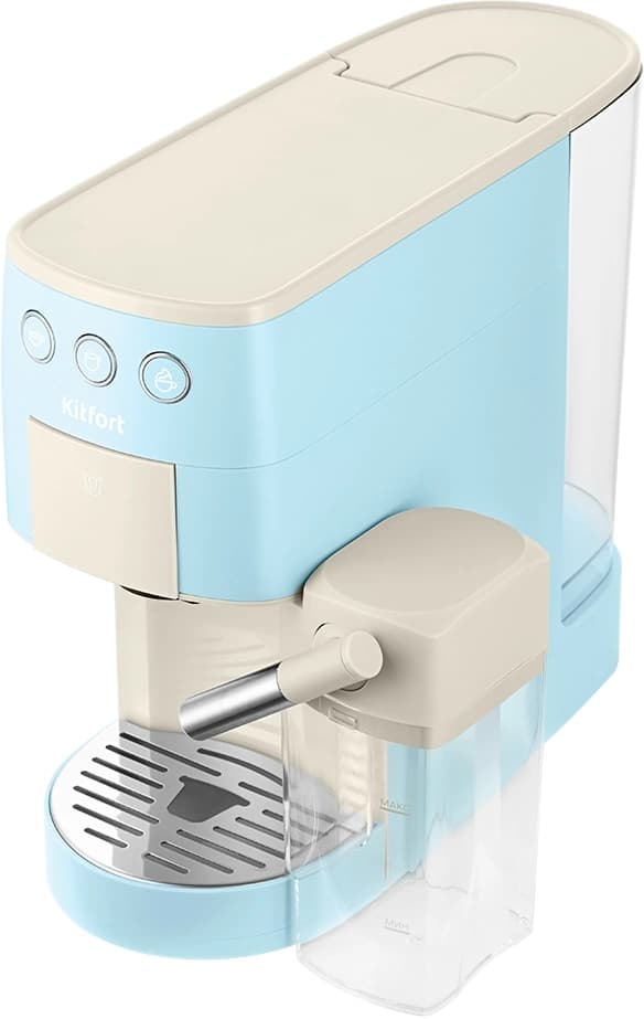 Кофеварка рожковая Kitfort КТ-7466 голубой/белый