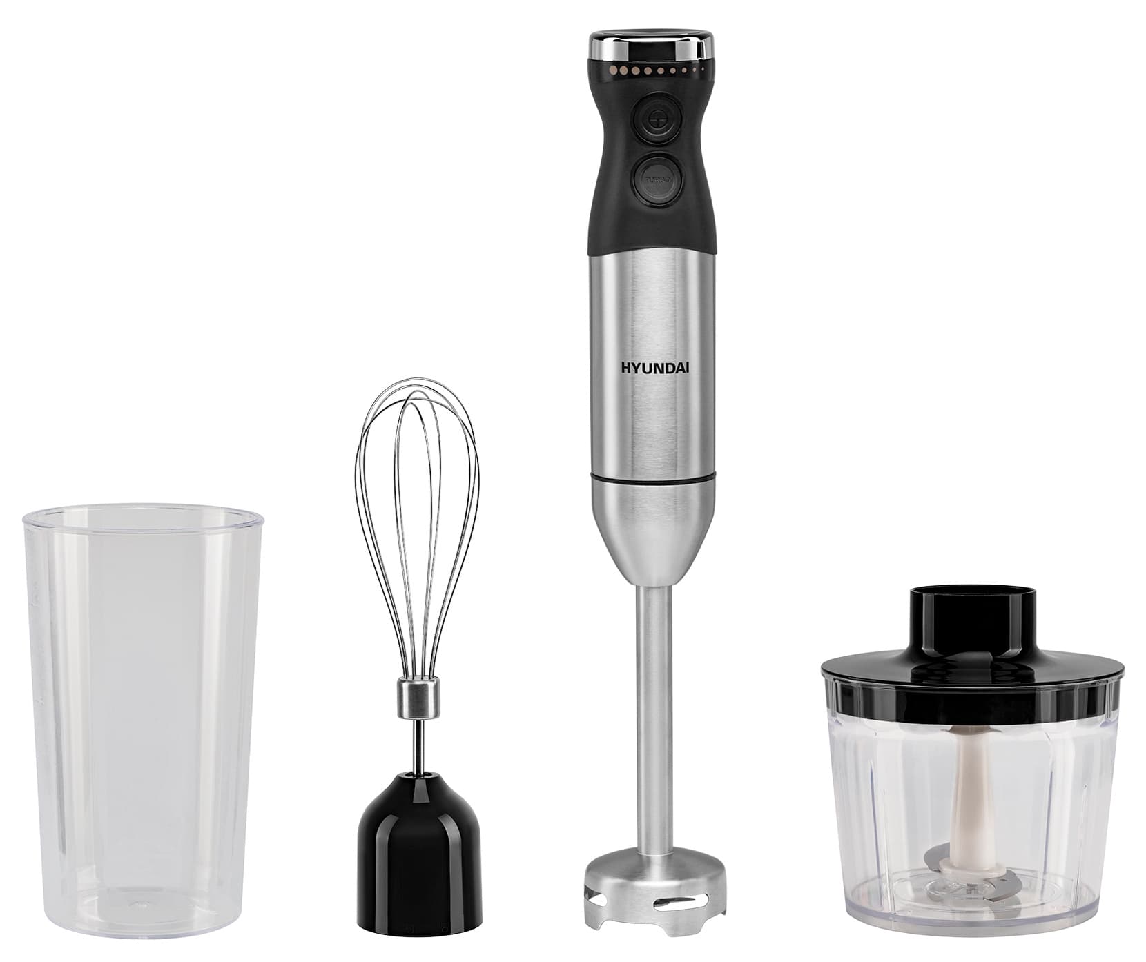 Блендер погружной Hyundai HYB-H3824 серебристый/черный