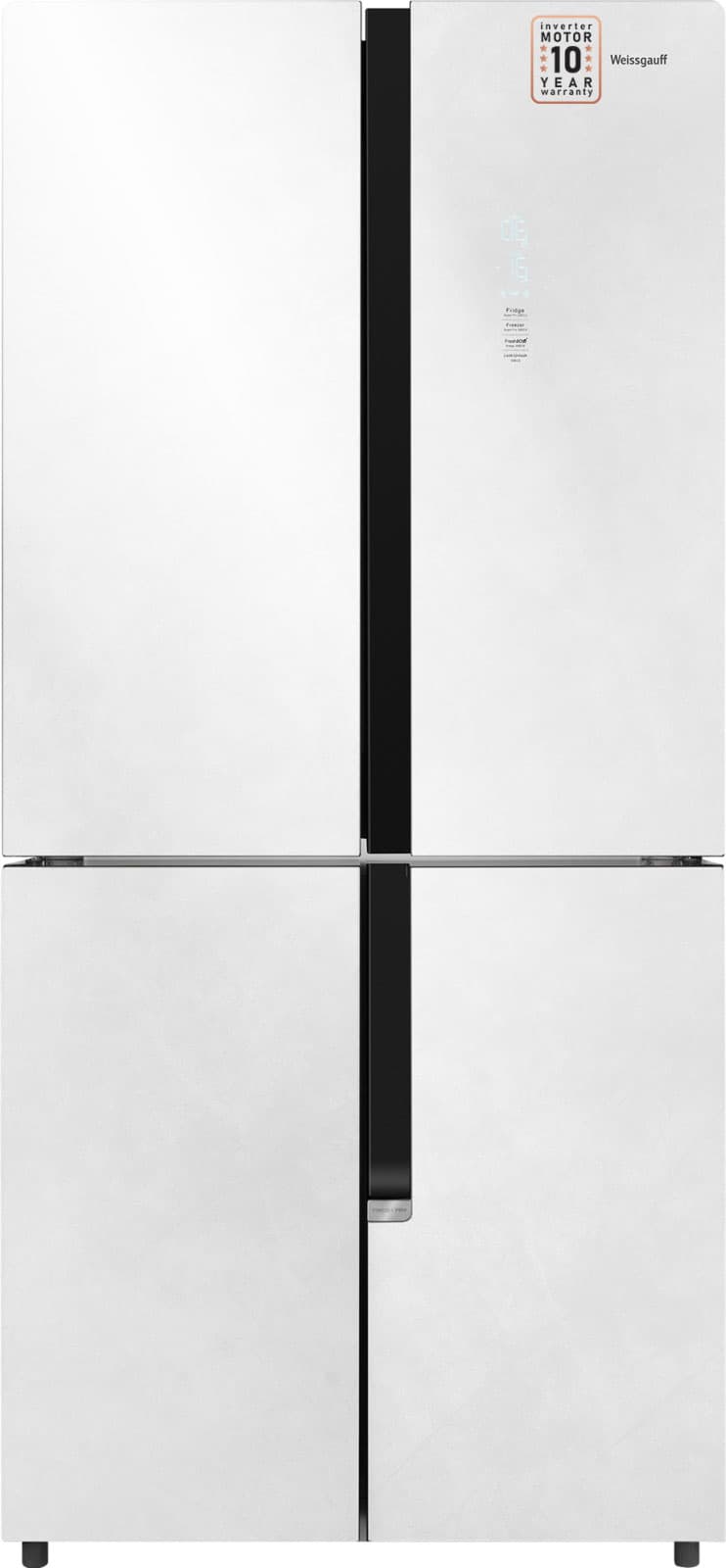 Холодильник Weissgauff WCD 450 White Rock Glass NoFrost Inverter