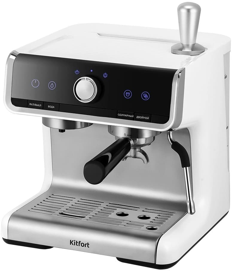 Кофеварка рожковая Kitfort КТ-7170 серебристый/черный