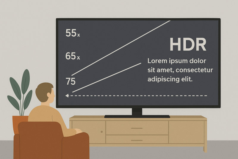Какая диагональ подойдёт вашей комнате: расчёт дистанции, HDR и читаемость текста