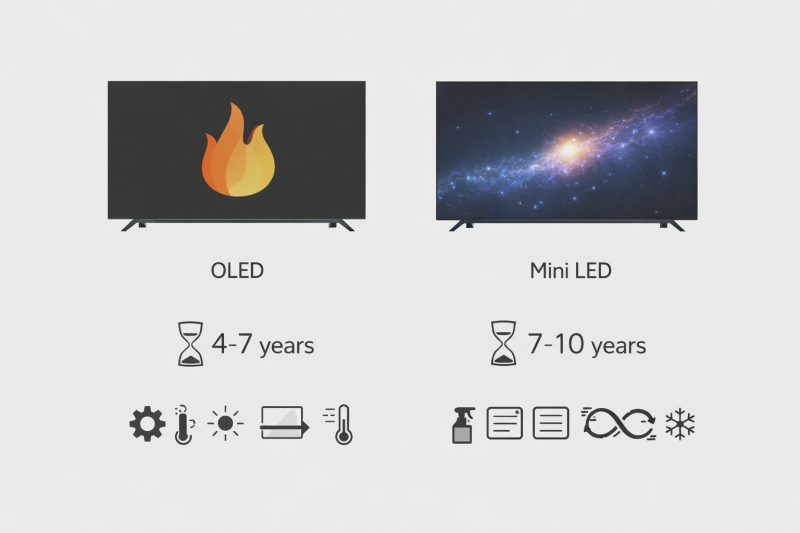 Срок службы панелей OLED и Mini LED: ресурс, уход и профилактика