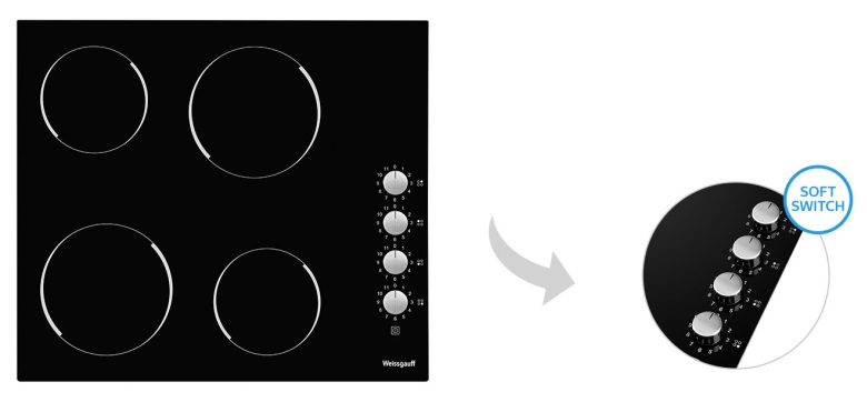Электрическая варочная панель WEISSGAUFF HV 640 BK