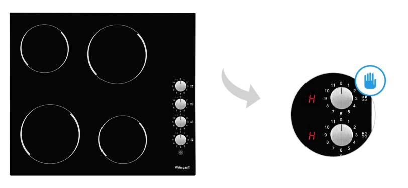 Электрическая варочная панель WEISSGAUFF HV 640 BK
