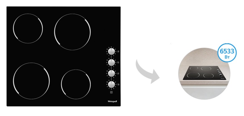 Электрическая варочная панель WEISSGAUFF HV 640 BK