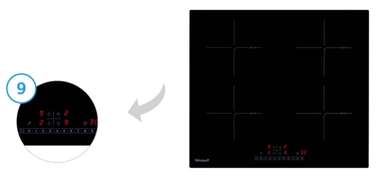 Индукционная варочная панель WEISSGAUFF HI 640 BSC