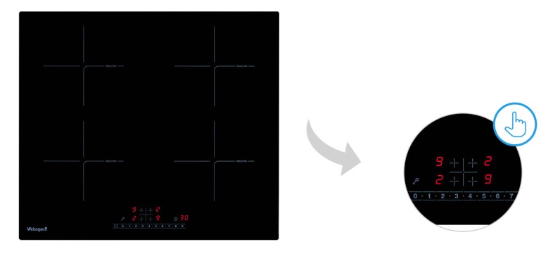 Индукционная варочная панель WEISSGAUFF HI 640 BSC