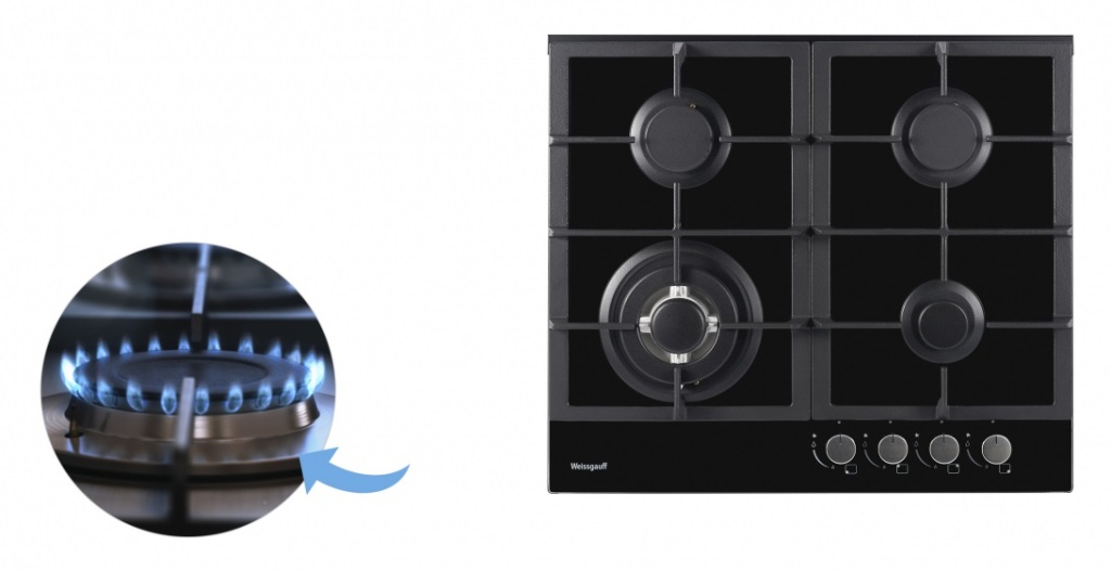 Газовая варочная панель WEISSGAUFF HGG 641 BGh
