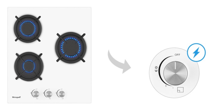 Газовая варочная панель WEISSGAUFF HG 430 WGH