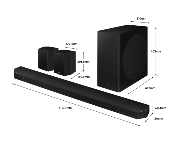 Акустическая система Samsung HW-Q930B, 9.1.4, черный, фото 3