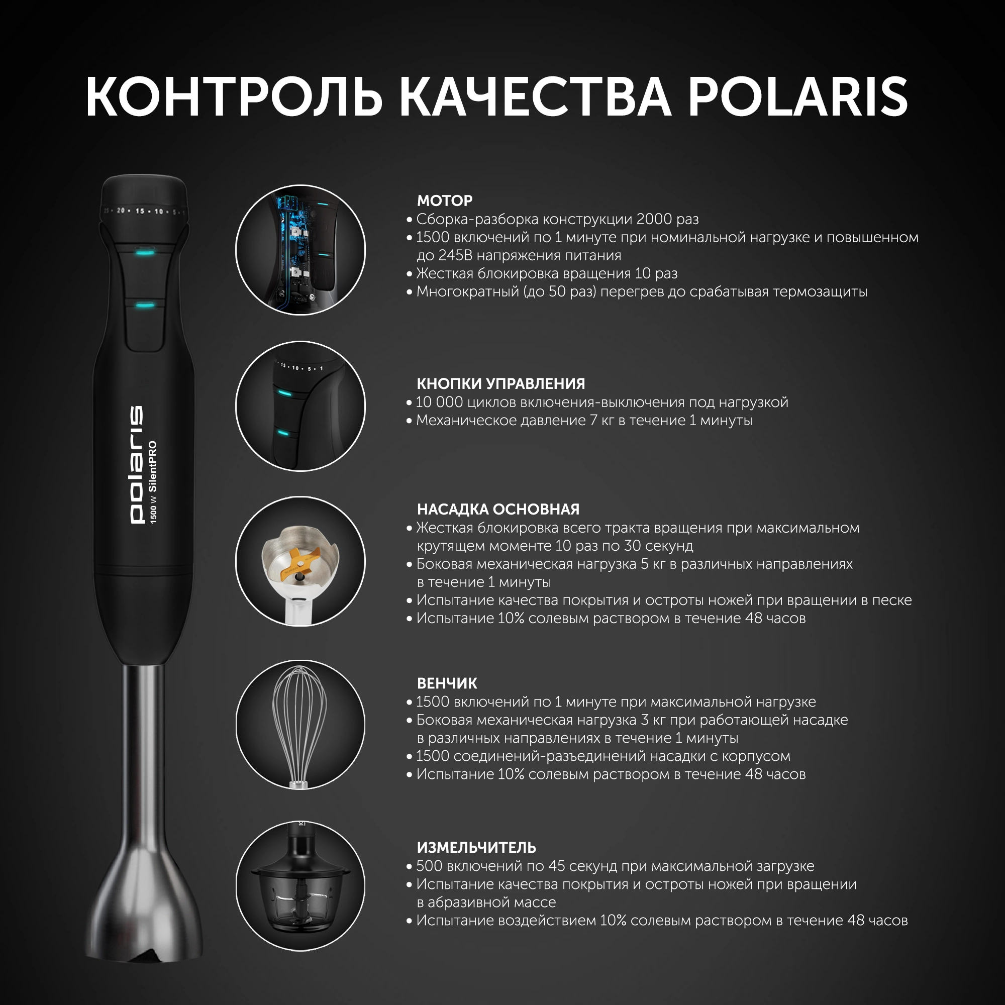 Блендер погружной Polaris PHB 1510GL Silent черный, фото 11