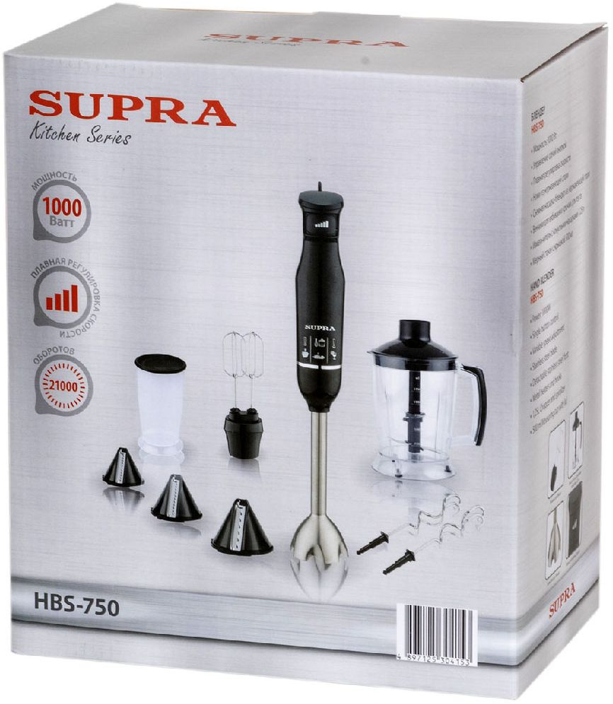 Блендер погружной Supra HBS-750 черный, превью предыдущего фото