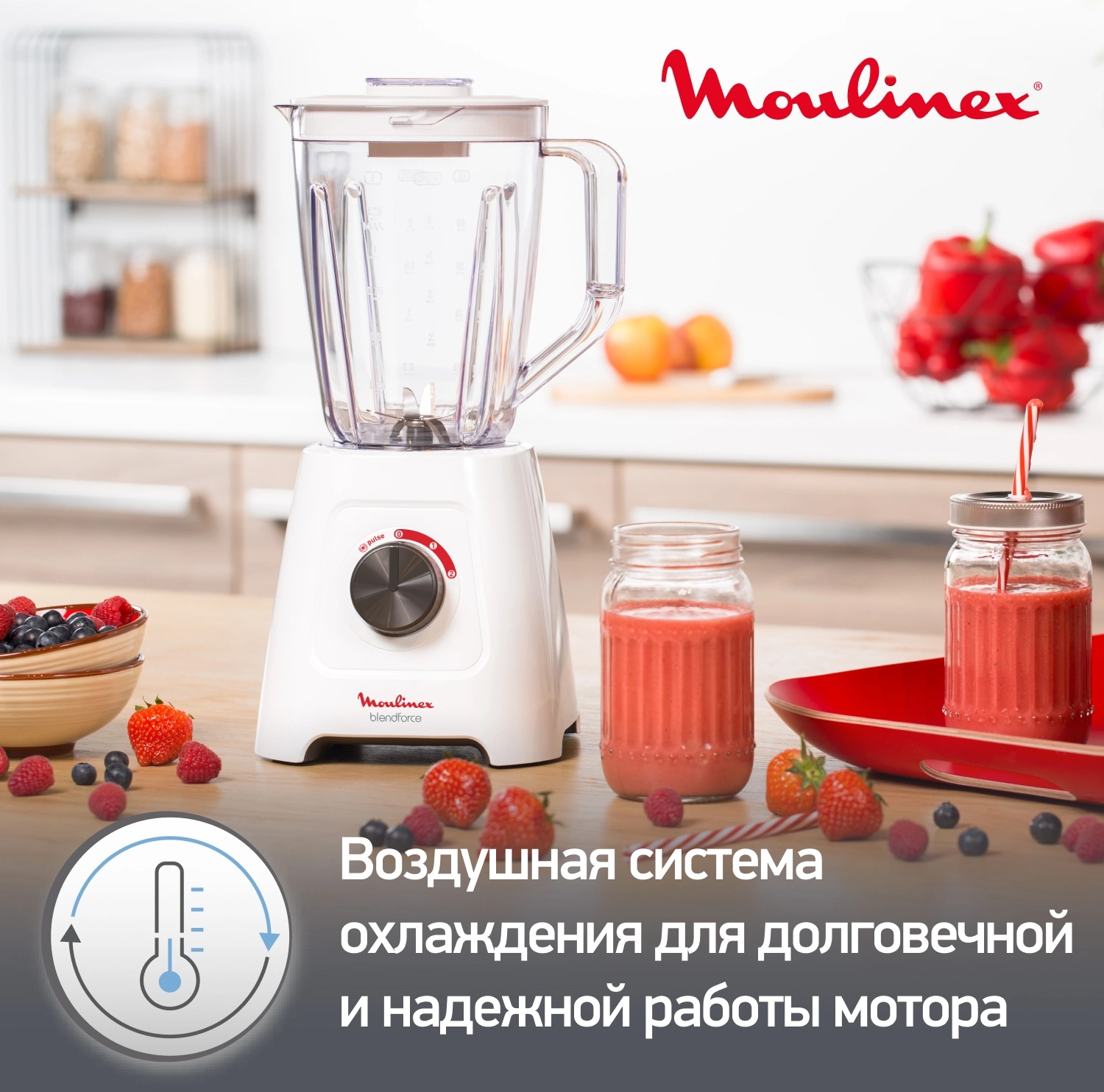 Блендер стационарный Moulinex Blendforce LM420110 белый, превью предыдущего фото