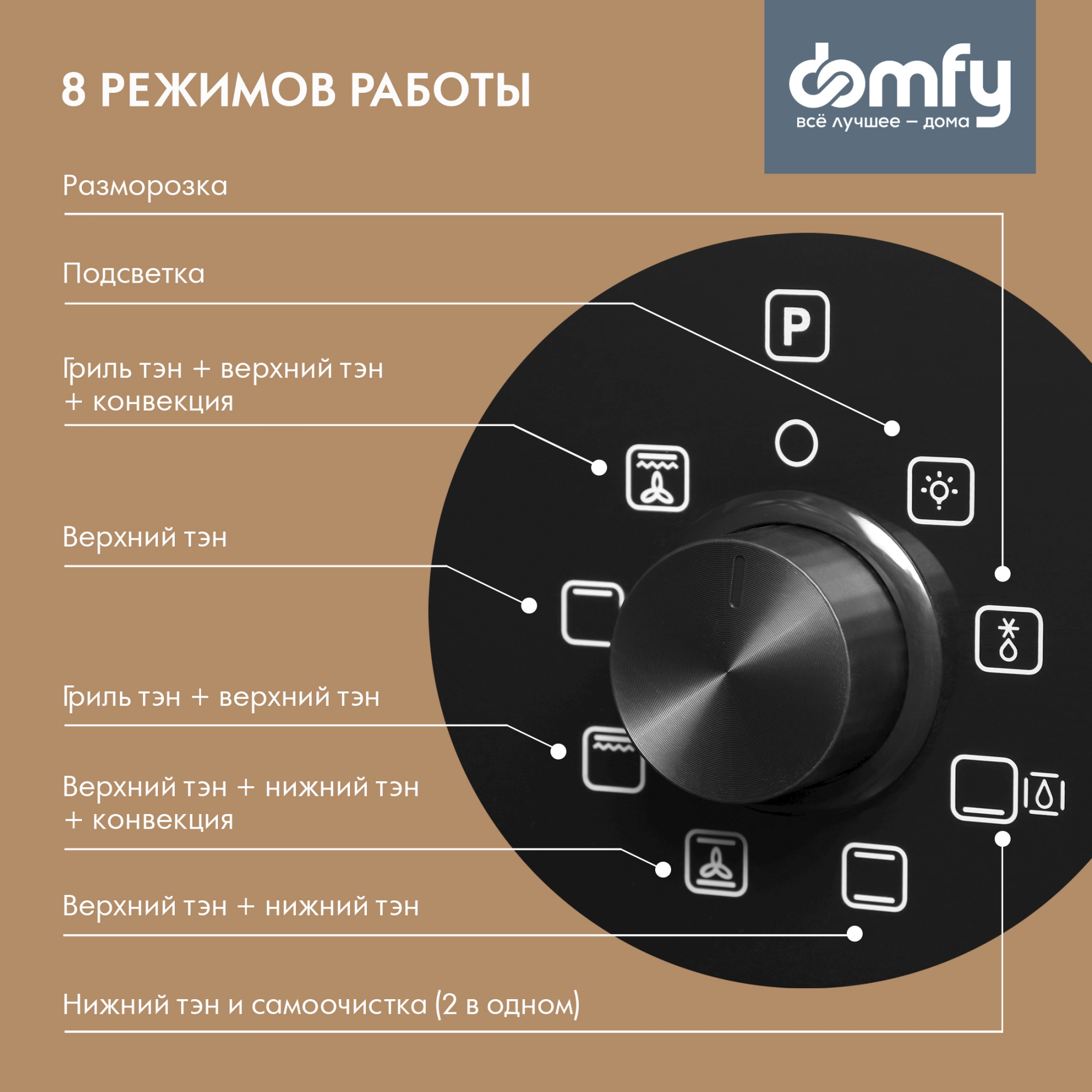 Духовой шкаф Электрический Domfy DM6642EO BG, фото 26