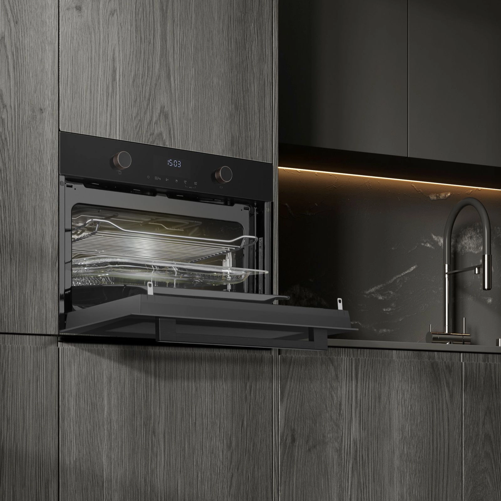 Духовой шкаф Электрический Weissgauff OE 4551 DB Black Edition, фото 15