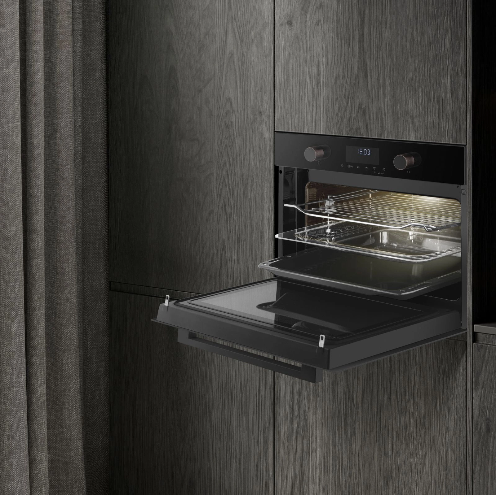 Духовой шкаф Электрический Weissgauff OE 4551 DB Black Edition, фото 18