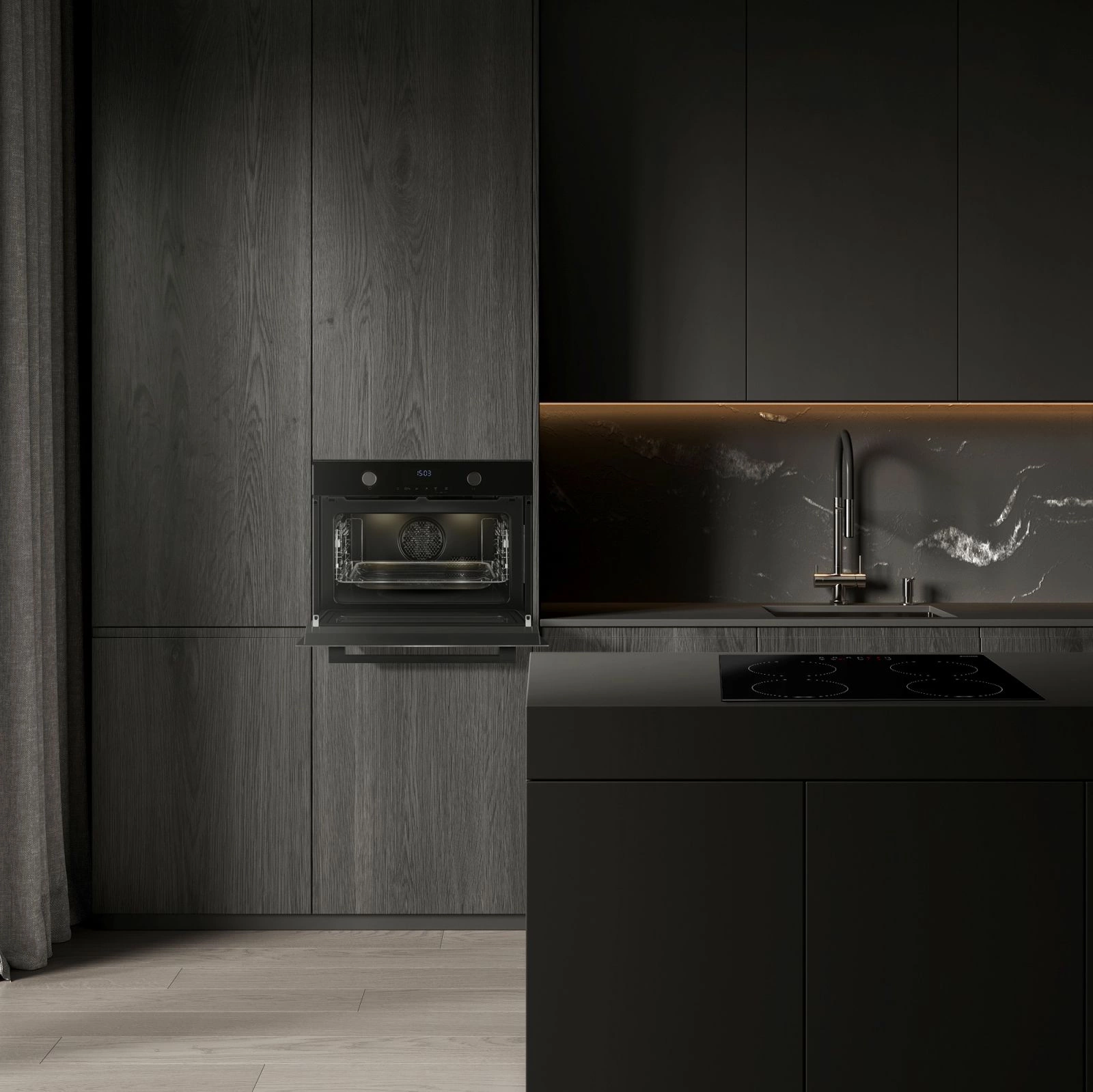 Духовой шкаф Электрический Weissgauff OE 4551 DB Black Edition, превью предыдущего фото