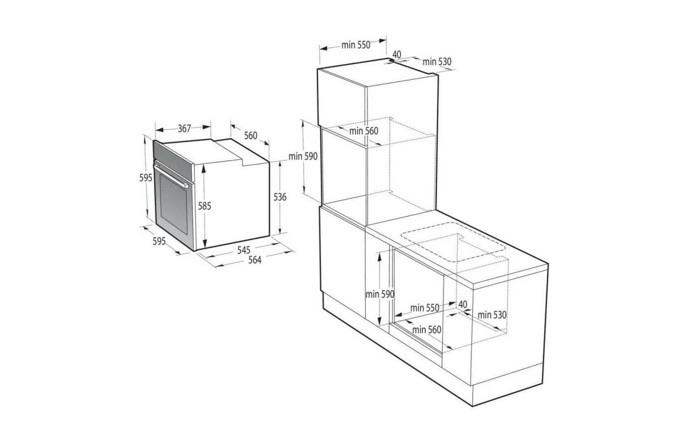 Духовой шкаф Gorenje BOS67371SYB черный, превью предыдущего фото