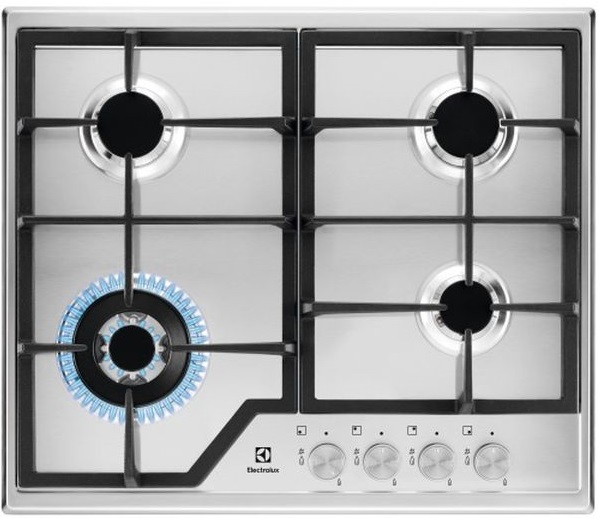 Газовая варочная панель Electrolux GEE 363 MX, серебристый, фото 2
