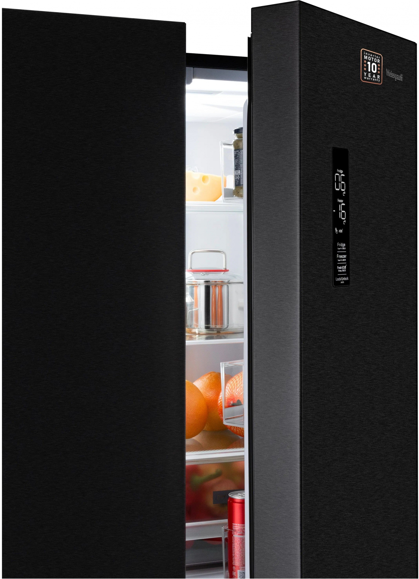 Холодильник Weissgauff WCD 450 BG NoFrost Inverter, фото 8