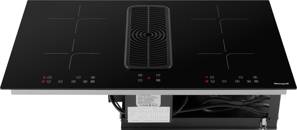 Индукционная варочная панель WEISSGAUFF HI 840 TESLA CROSS AIR + FAN HOOD, фото 3