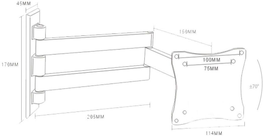 Кронштейн Arm-Media LCD-7101 (серебристый), превью предыдущего фото