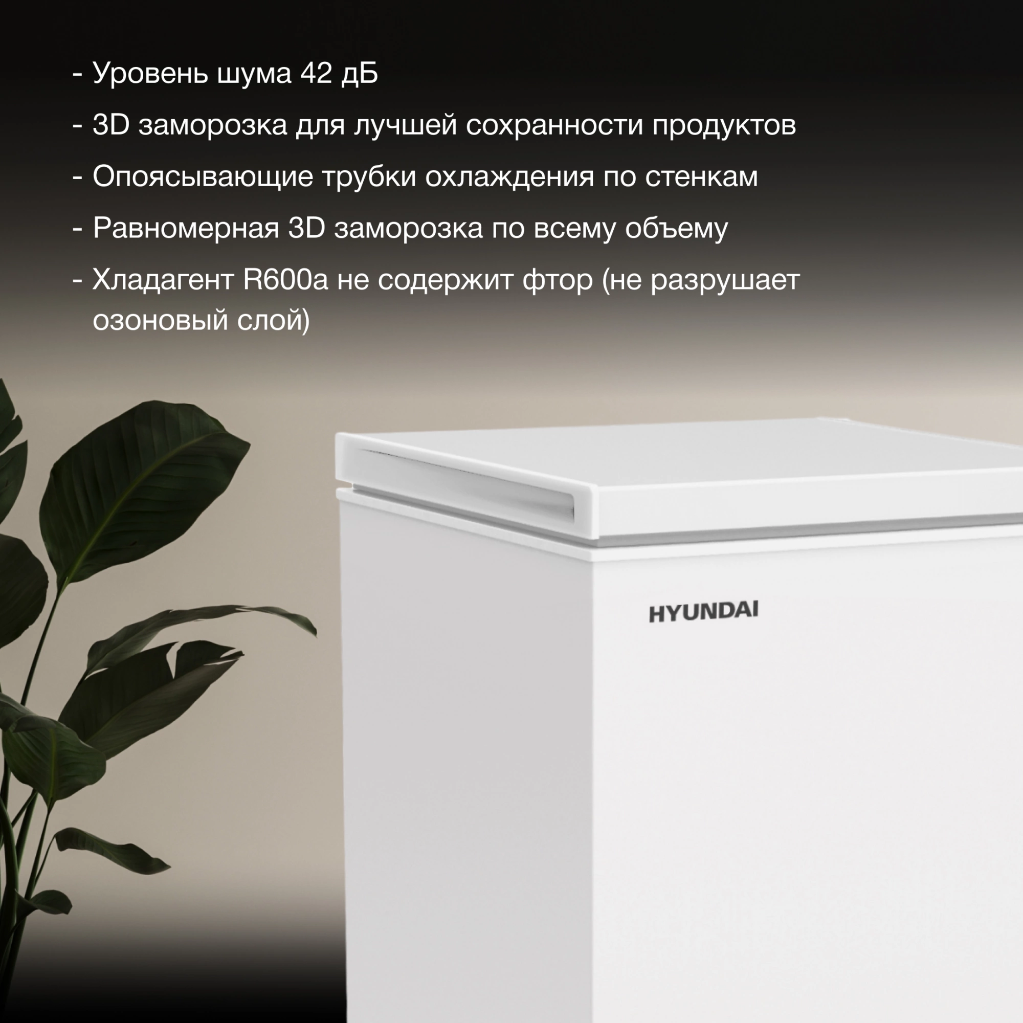 Морозильный ларь Hyundai CH10081 белый 70Вт, фото 6
