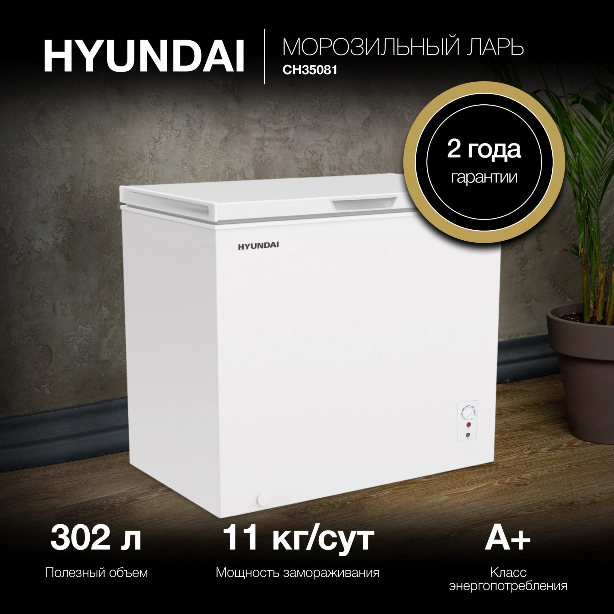 Морозильный ларь Hyundai CH35081, фото 4