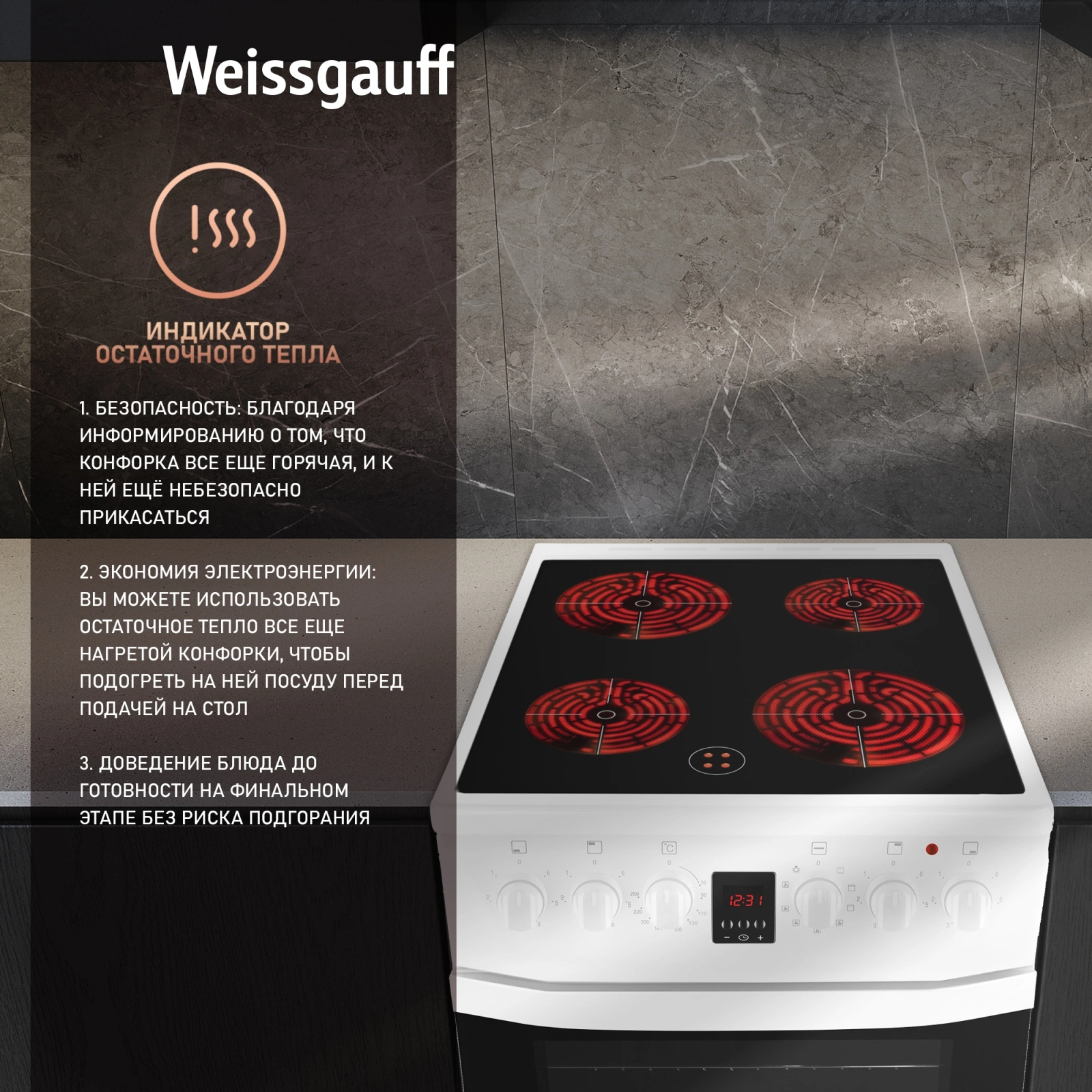 Плита Электрическая Weissgauff WES 2V16 WE Premium Line, фото 16