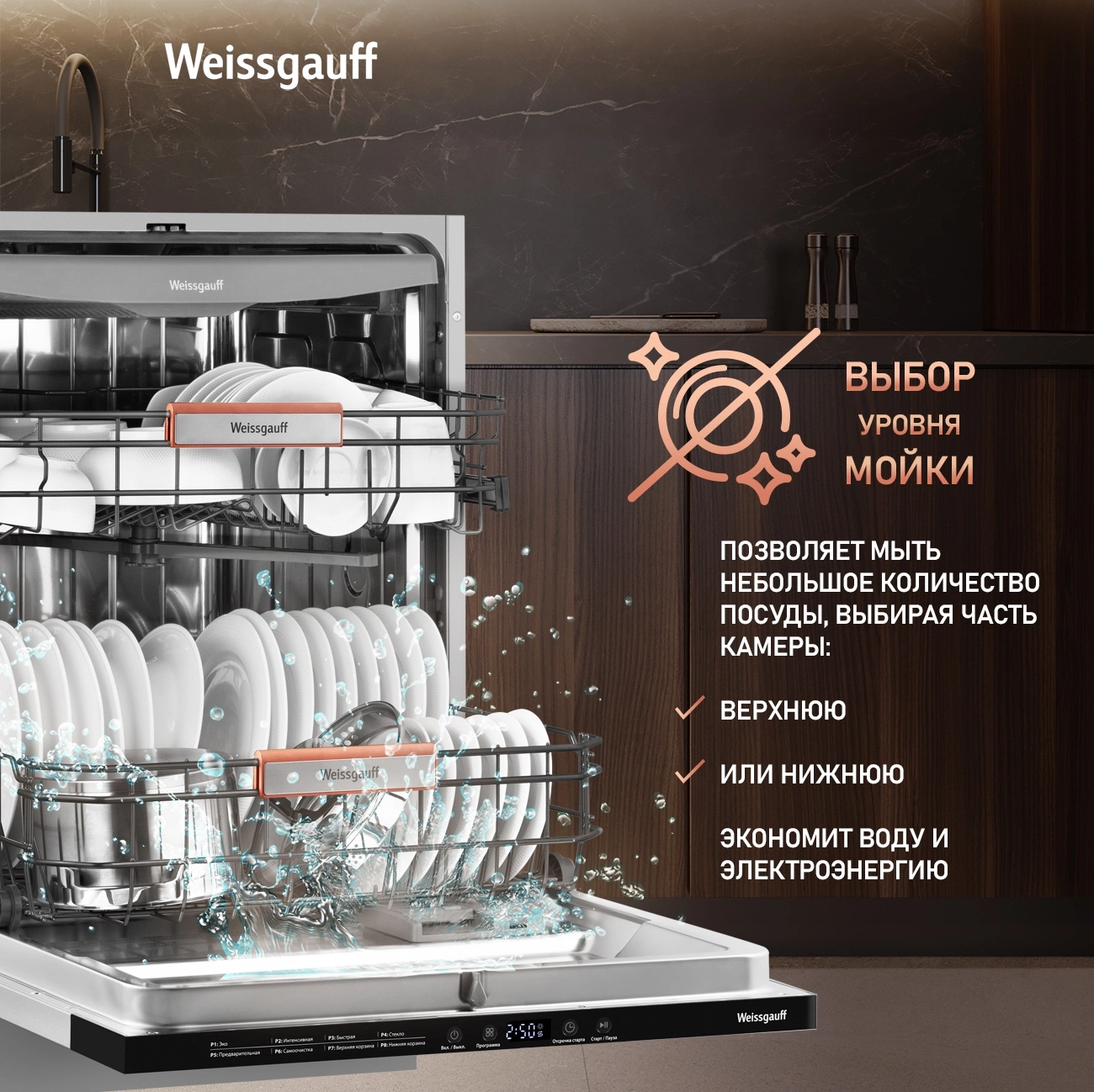 Посудомоечная машина Weissgauff BDW 6038 D Autoopen, фото 23