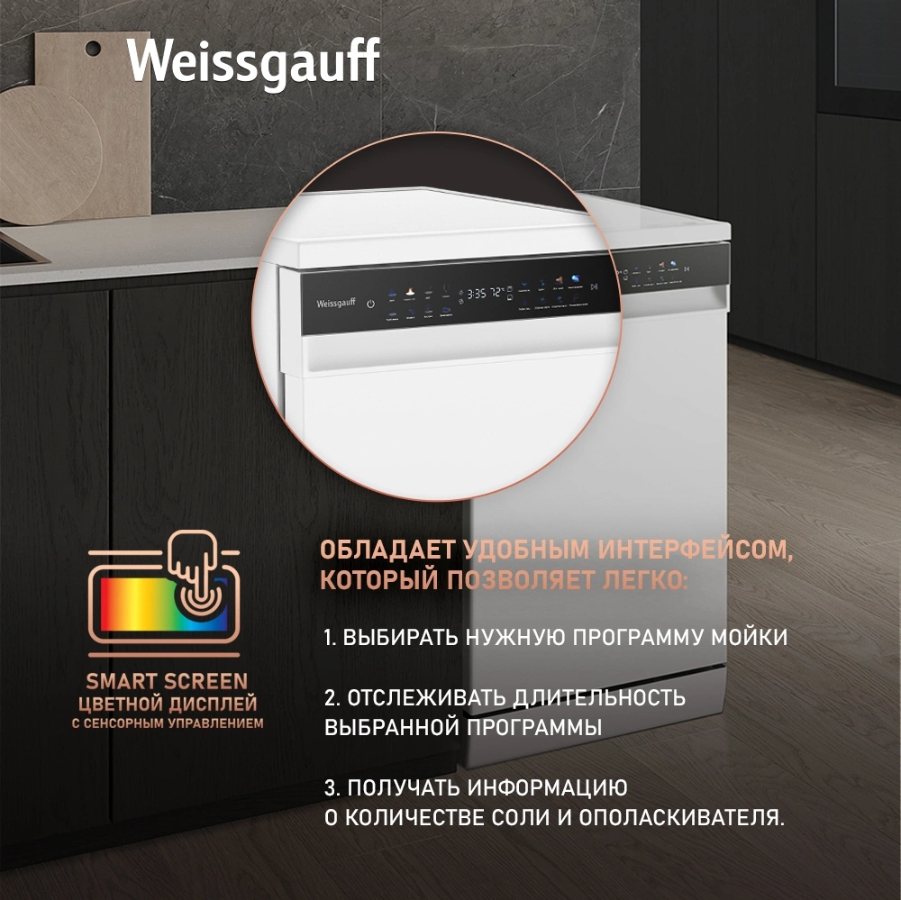 Посудомоечная машина Weissgauff DW 4539 Inverter Touch AutoOpen, фото 14