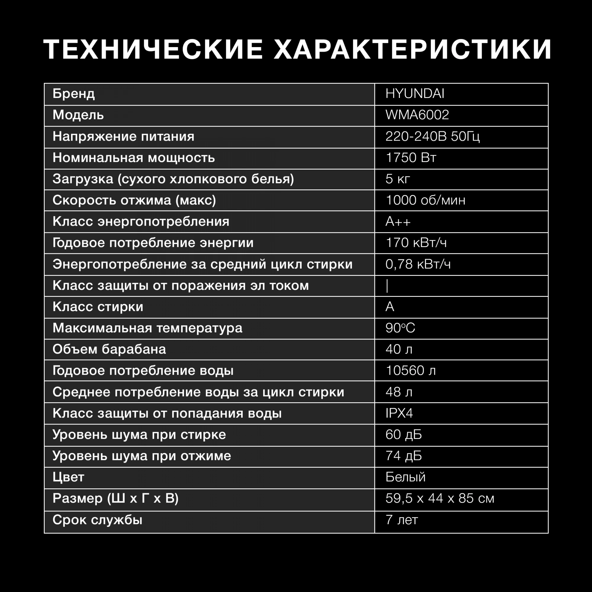 Стиральная машина Hyundai WMA6002, превью предыдущего фото