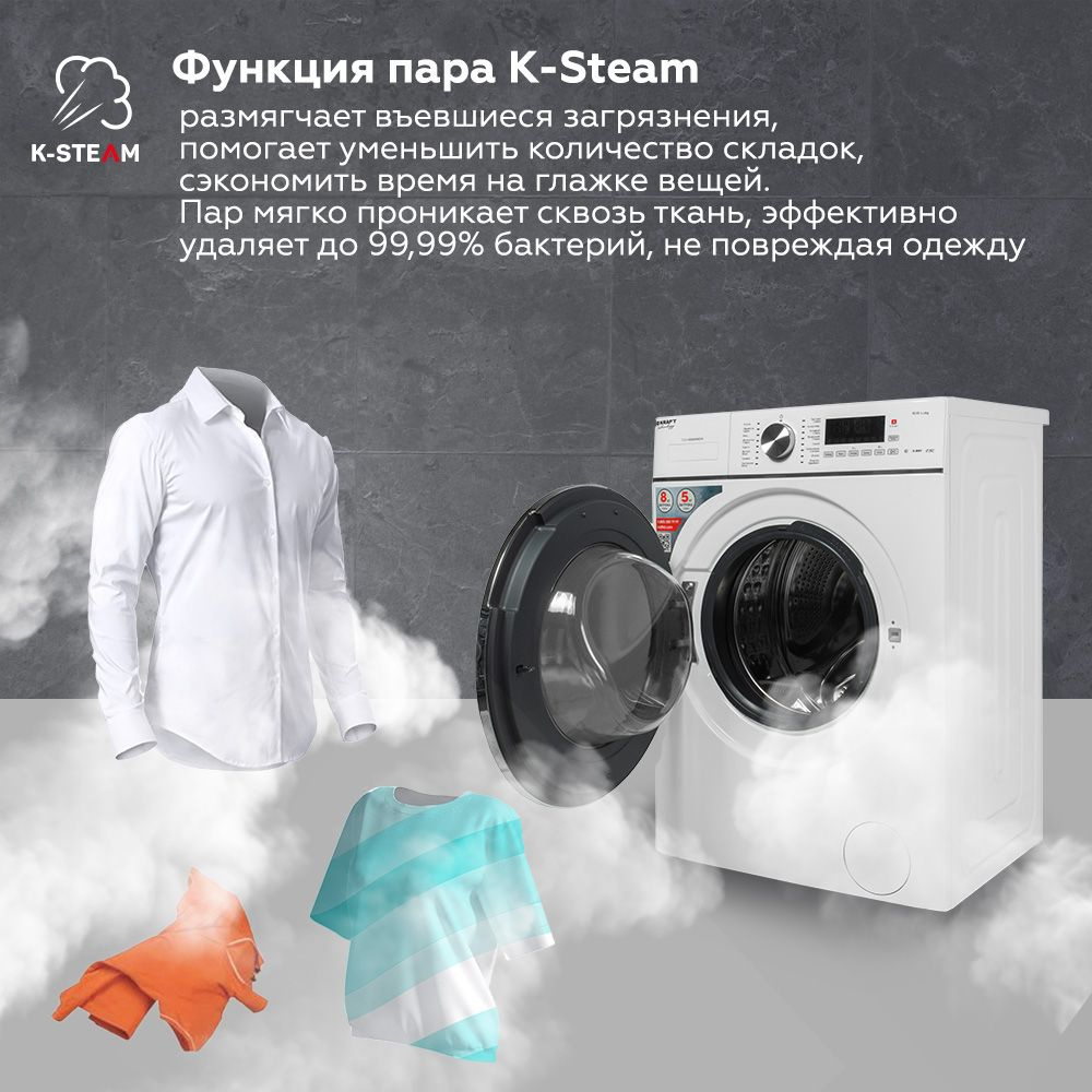 Стиральная машина Kraft TCH-HDD8596SW, фото 7
