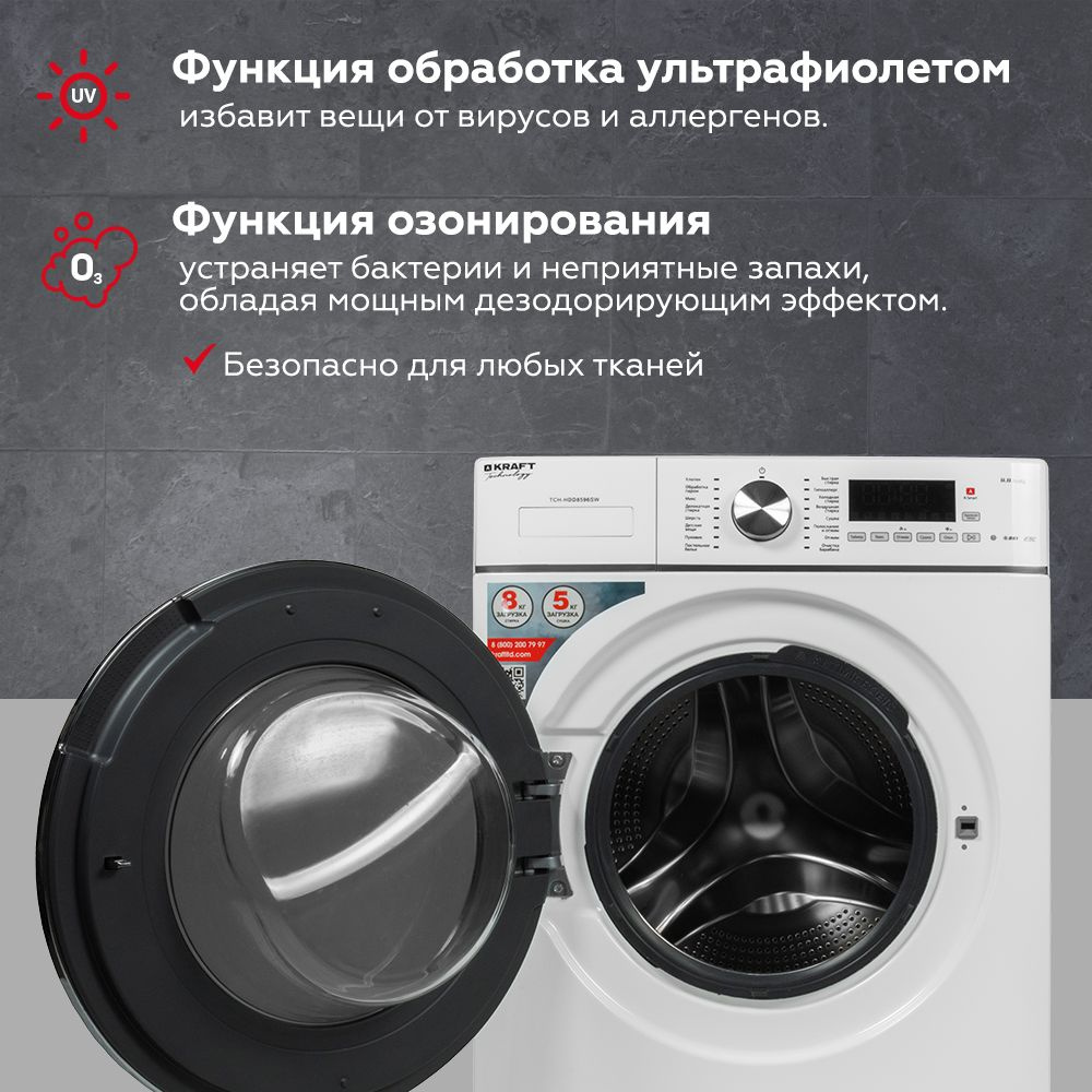 Стиральная машина Kraft TCH-HDD8596SW, фото 8