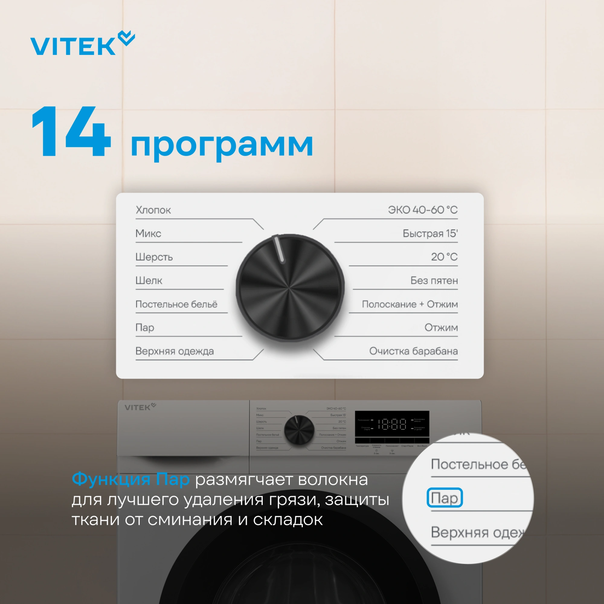 Стиральная машина Vitek VT-WSE6001, фото 17