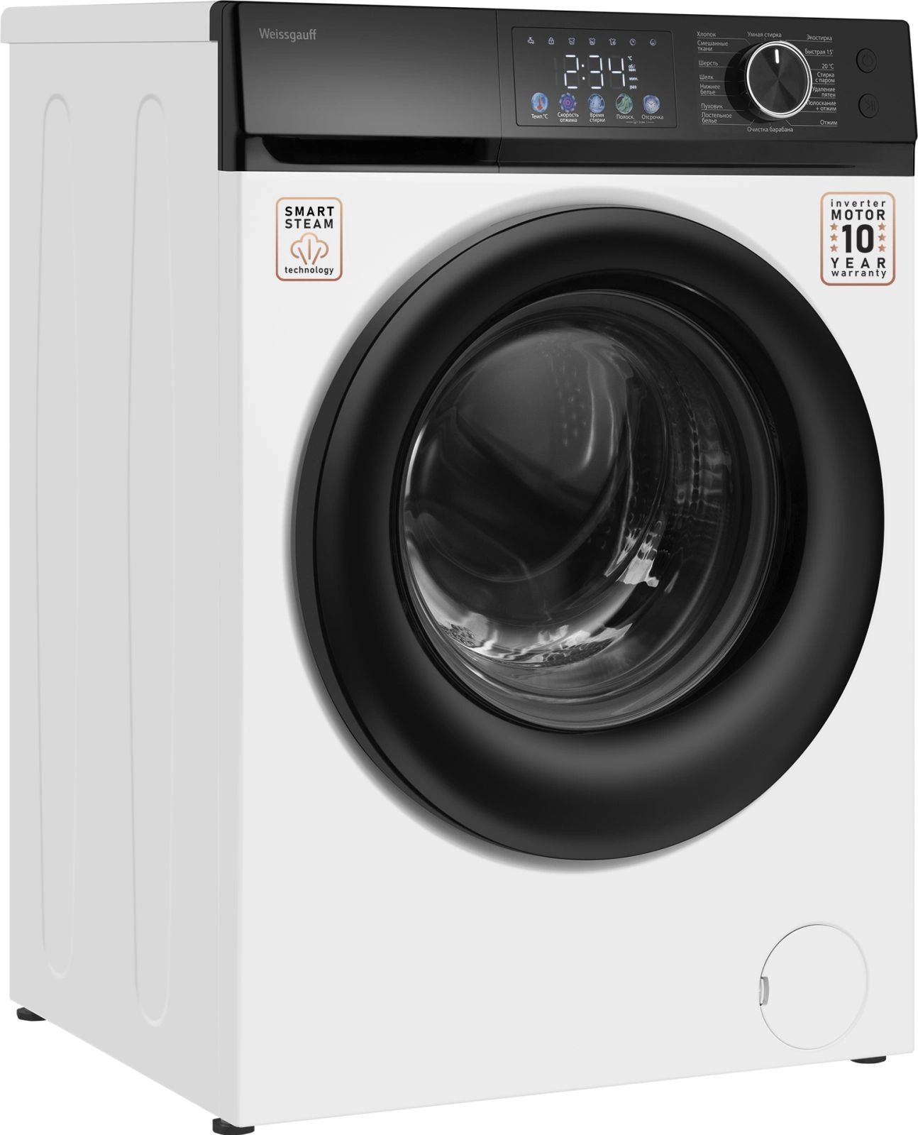 Стиральная машина Weissgauff WM 45126 Inverter Steam Color Touch, фото 10