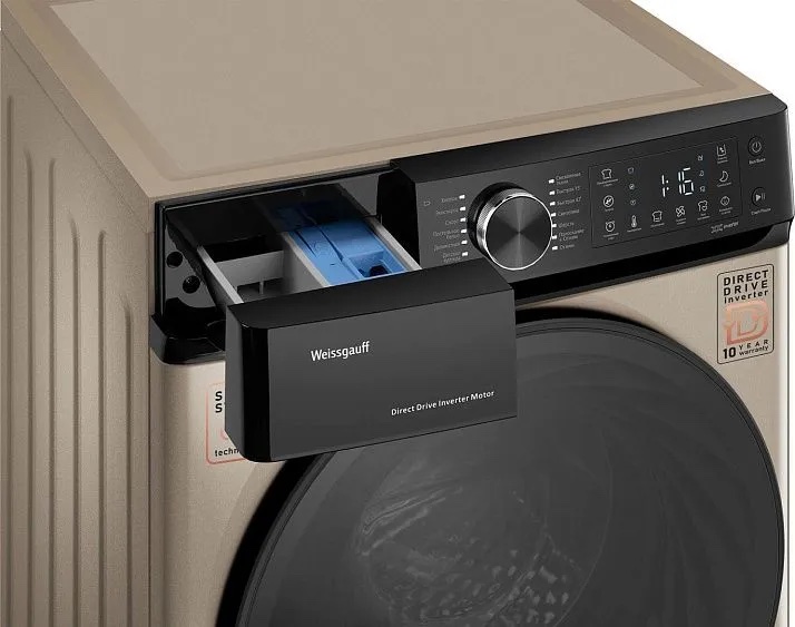 Стиральная машина Weissgauff WM 59411 Direct Drive Inverter Steam Champagne, фото 5