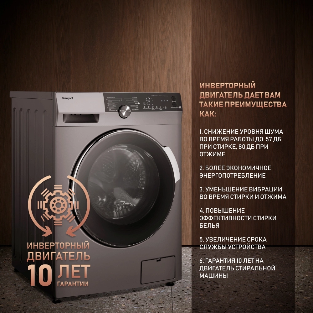 Стиральная машина Weissgauff WM 59412 DC Inverter, фото 13
