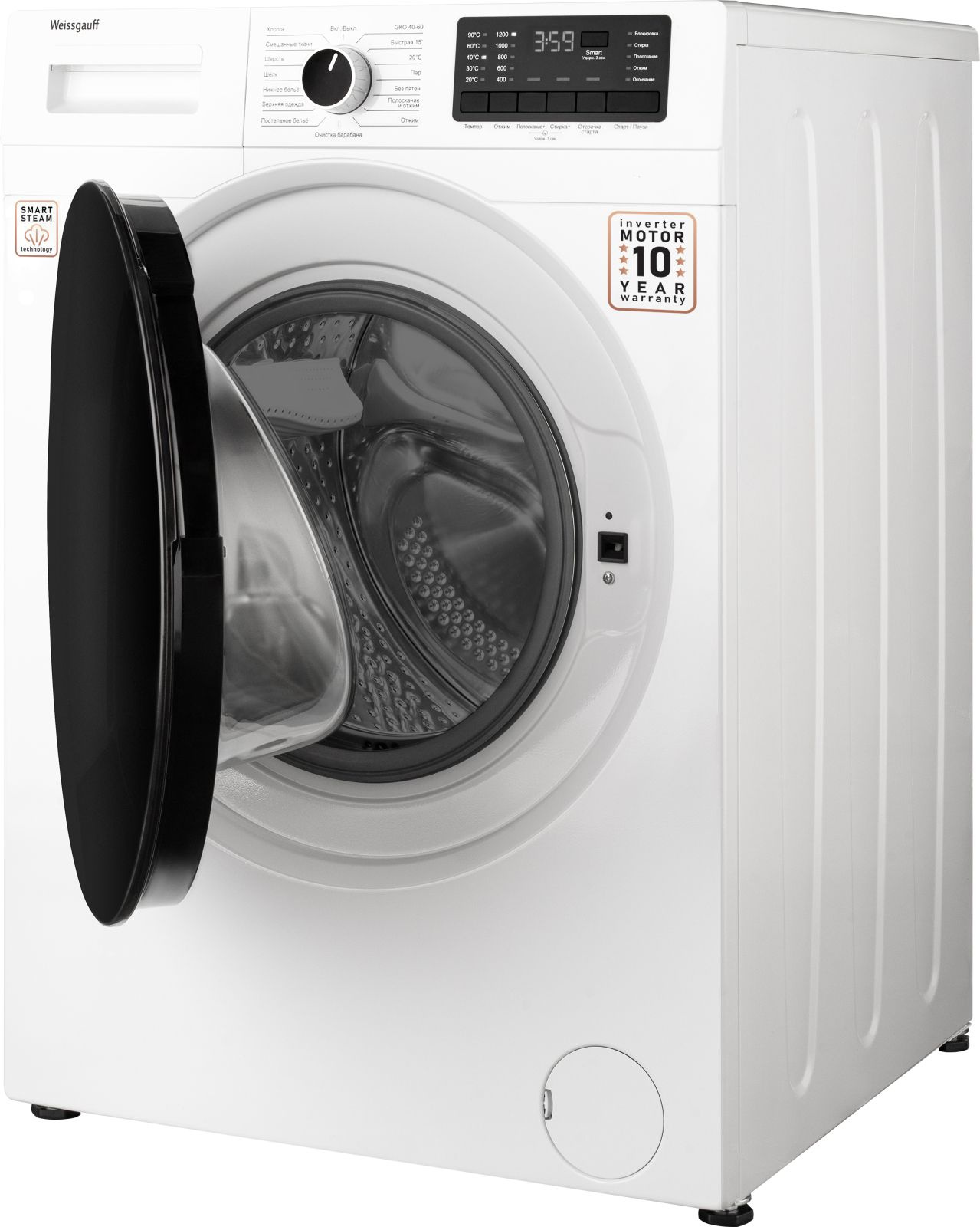 Стиральная машина Weissgauff WM 61210 DC Inverter Steam, фото 6