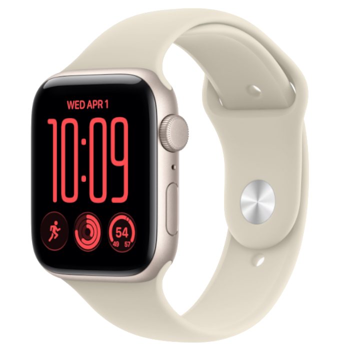 Умные часы Apple Watch SE 3 (2026) 44mm Starlight Aluminium, Sport Band Sand, S/M