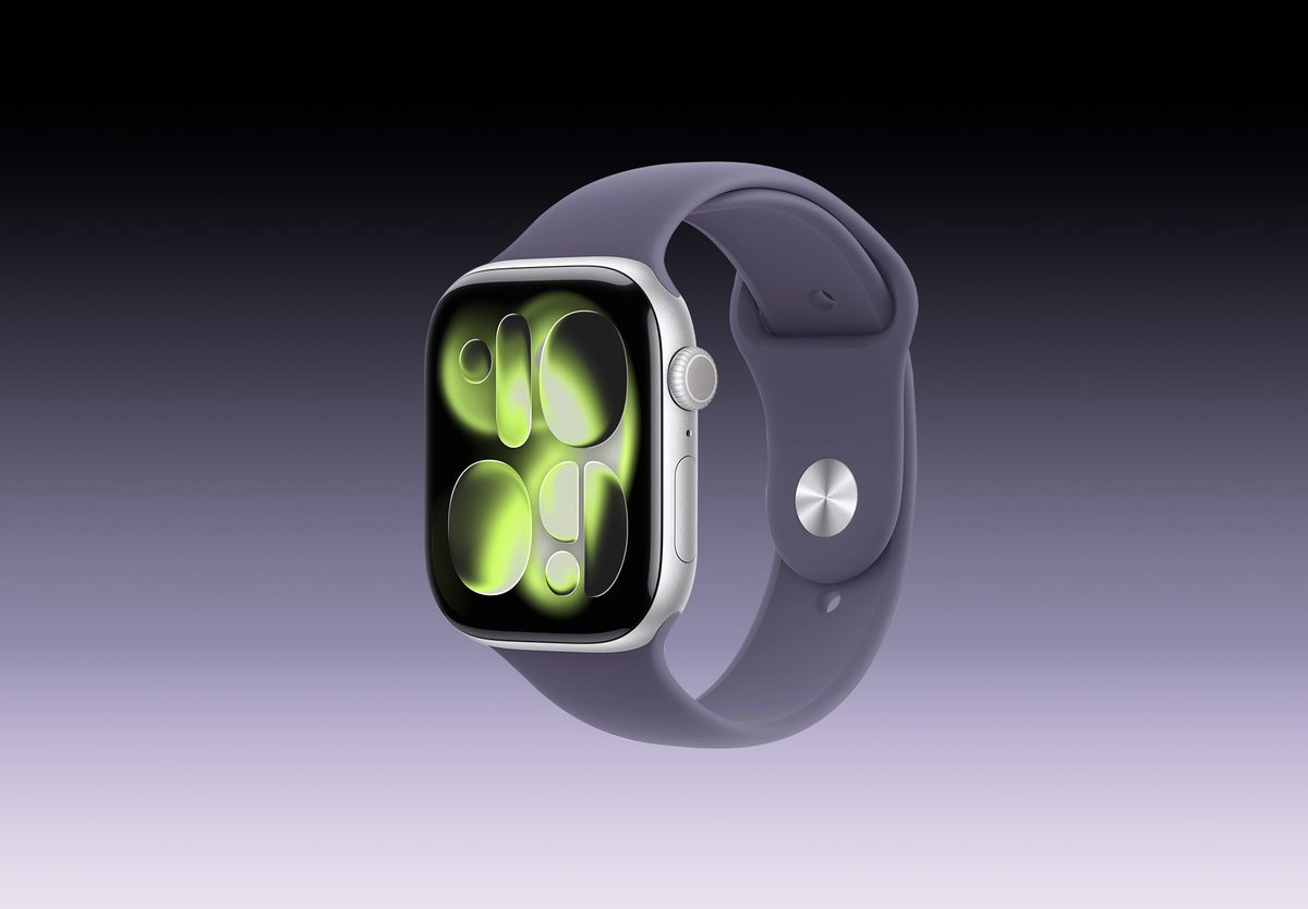 Умные часы Apple Watch Series 11 46mm Silver Aluminium, Sport Band Purple Fog, M/L, превью следующего фото