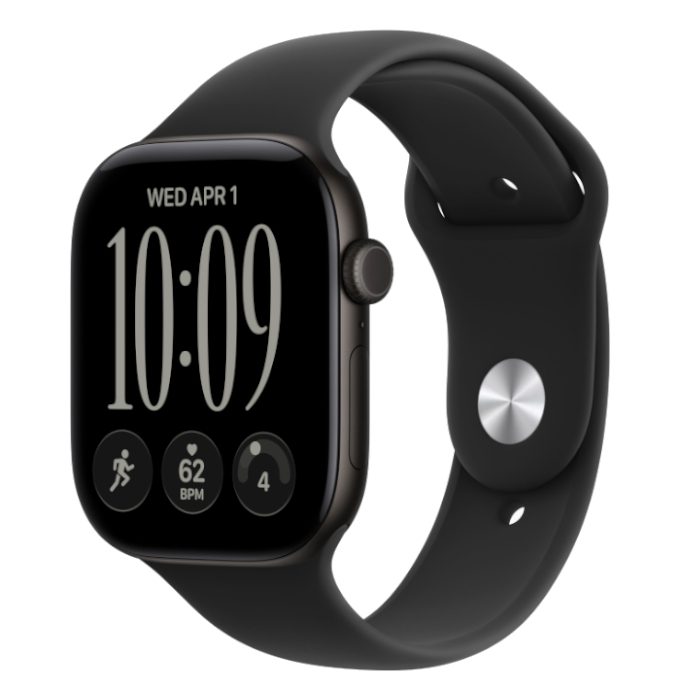Умные часы Apple Watch Series 12 46mm Black Aluminium, Sport Band Black, M/L