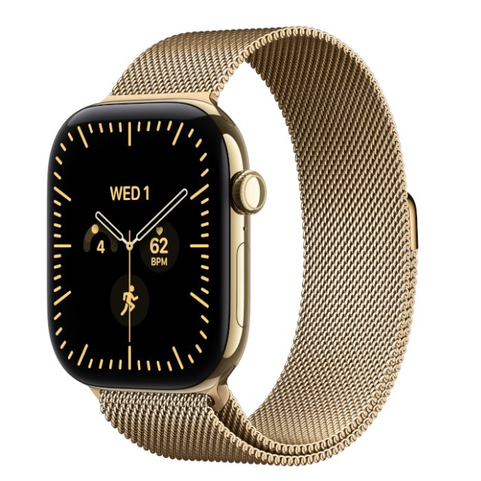 Умные часы Apple Watch Series 12 46mm Radiant Gold Titanium, Milanese Loop Gold, S/M