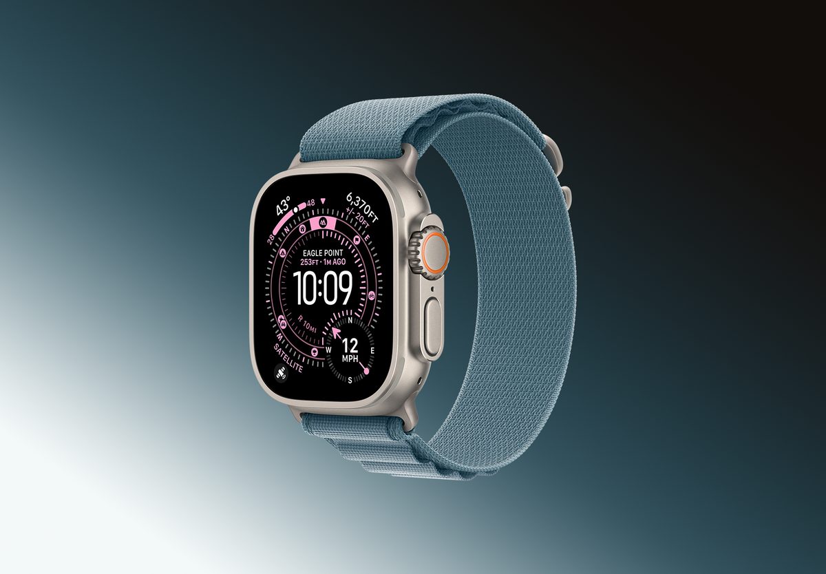Умные часы Apple Watch Ultra 3 GPS 49mm Natural Titanium, Alpine Light Blue, M, превью следующего фото