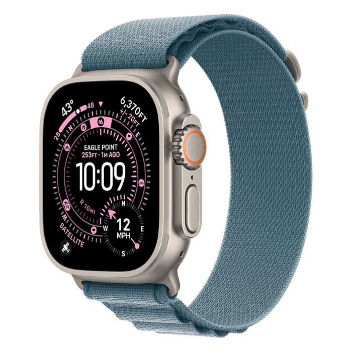 Умные часы Apple Watch Ultra 3 GPS 49mm Natural Titanium, Alpine Light Blue, S